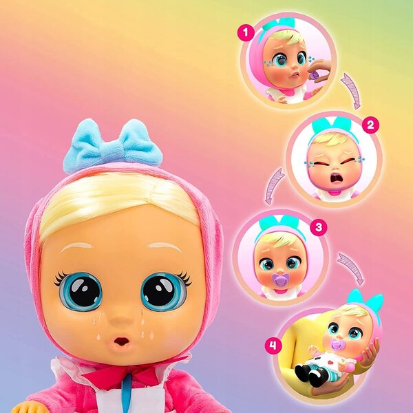 Cry Babies Alice Puppe 30 cm – Weinende und spielende Puppe mit abnehmbarer Kleidung