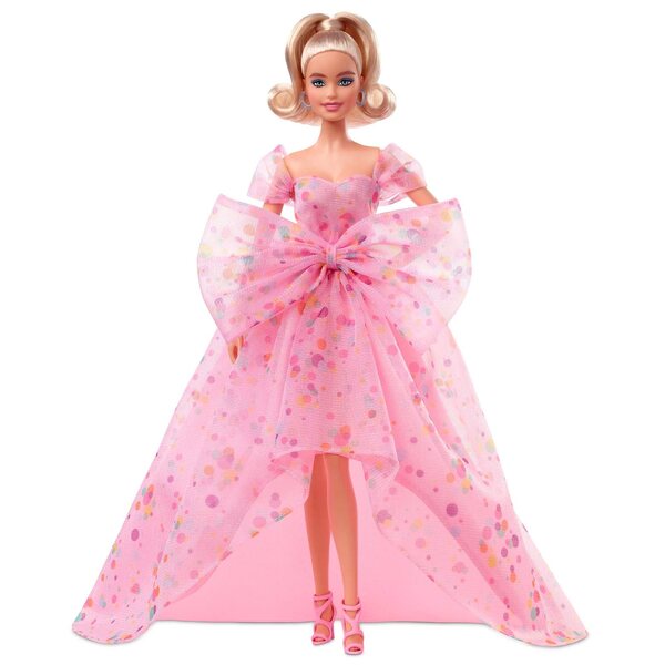 Barbie-Geburtstagsgrüße-Kollektion mit rosa Tüllkleid und Zertifikat
