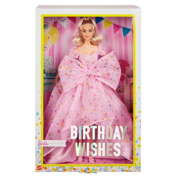 Barbie-Geburtstagsgrüße-Kollektion mit rosa Tüllkleid und Zertifikat