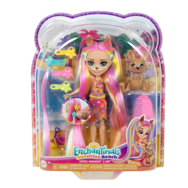 Enchantimals Deluxe Känguru: 17 cm große Puppe mit bunten Accessoires und Haustier