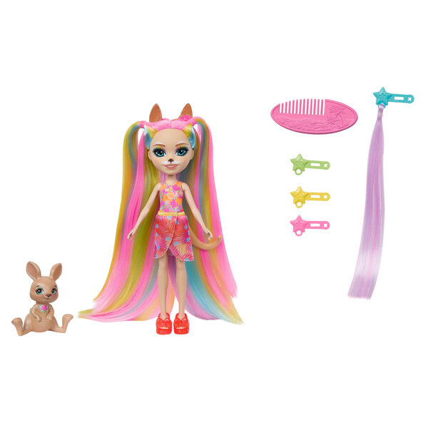 Enchantimals Deluxe Känguru: 17 cm große Puppe mit bunten Accessoires und Haustier