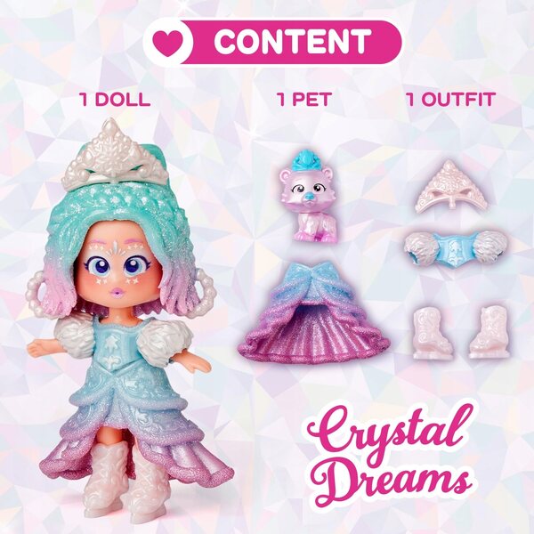 Kookyloos Princess Crystal Dreams - Bambola da Collezione con Animale Domestico