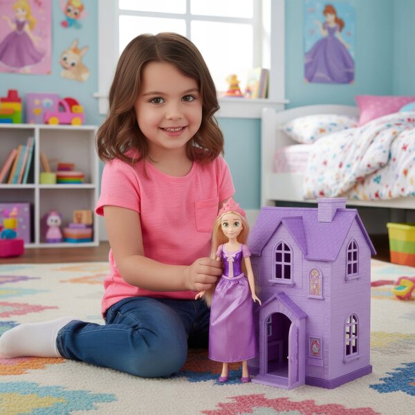 Lalke Roszpunka Disney Hasbro 30 cm met accessoires en meubelelementen