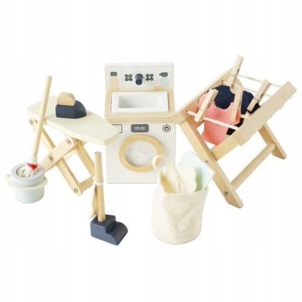Le Toy Van Wäschemöbel aus FSC-Holz – 16-teiliges Set für Puppenhaus