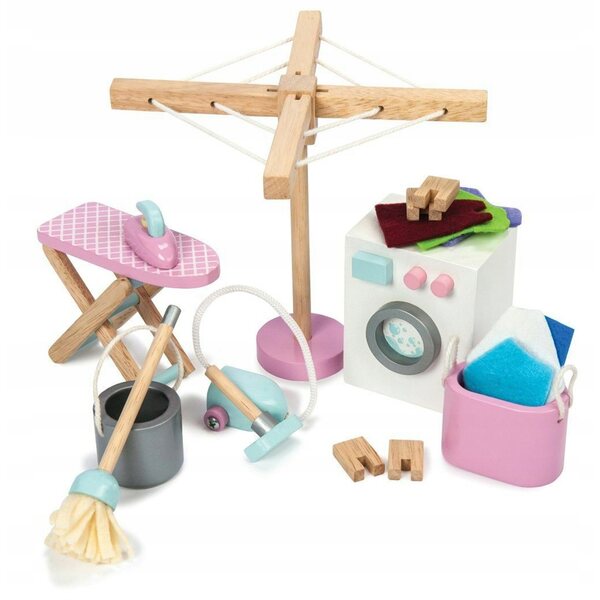 Le Toy Van Wäschemöbel aus FSC-Holz – 16-teiliges Set für Puppenhaus