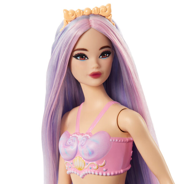 Barbie-Meerjungfrau mit lila Schwanz. Modepuppe für Kinder ab 3 Jahren