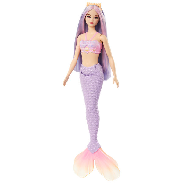 Barbie-Meerjungfrau mit lila Schwanz. Modepuppe für Kinder ab 3 Jahren
