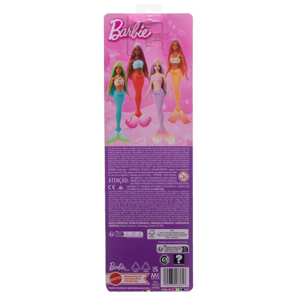 Barbie-Meerjungfrau mit lila Schwanz. Modepuppe für Kinder ab 3 Jahren