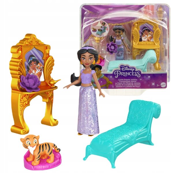 Disney Princess Jasmine-Set mit Puppe, Tiger Rajah und eleganten Accessoires