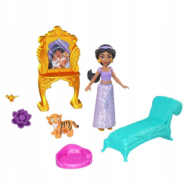 Disney Princess Jasmine-Set mit Puppe, Tiger Rajah und eleganten Accessoires