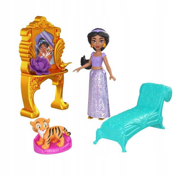 Disney Princess Jasmine-Set mit Puppe, Tiger Rajah und eleganten Accessoires