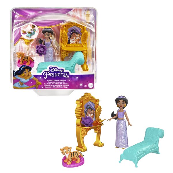 Disney Princess Jasmine-Set mit Puppe, Tiger Rajah und eleganten Accessoires