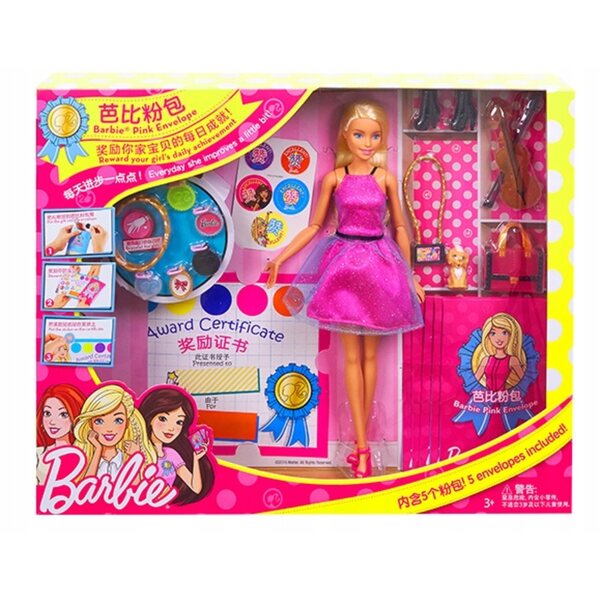 Barbie mit beweglichen Armen und Jeansrock – klassische Puppe für Kinder ab 3 Jahren