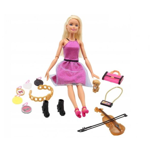 Barbie mit beweglichen Armen und Jeansrock – klassische Puppe für Kinder ab 3 Jahren