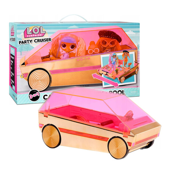 L.O.L. Überraschungs-Auto-Kabriolet-3-in-1-Partykreuzfahrt mit Parkiet und Basen