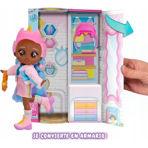Cry Babies BFF Jassy Modepuppe 20 cm mit Zubehör für Kinder ab 4 Jahren