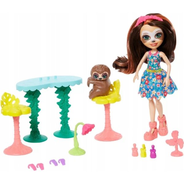 Enchantimals Relaxation Room Faultierpuppe 15 cm mit Mattel-Zubehör