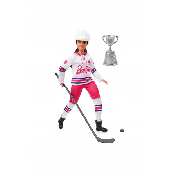 Barbie Wintersport-Hockeyspieler-Puppe mit Originalzubehör und komplettem Outfit