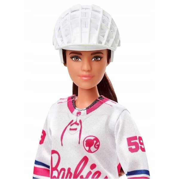 Barbie Wintersport-Hockeyspieler-Puppe mit Originalzubehör und komplettem Outfit