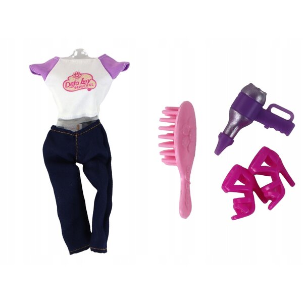 Bambola Lucy incinta con passeggino e bambino, lunghi capelli castani