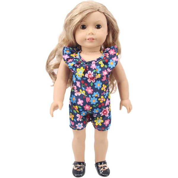 Blumenkleid für 18-Zoll-amerikanische Puppen, bequem und langlebig | Odulu