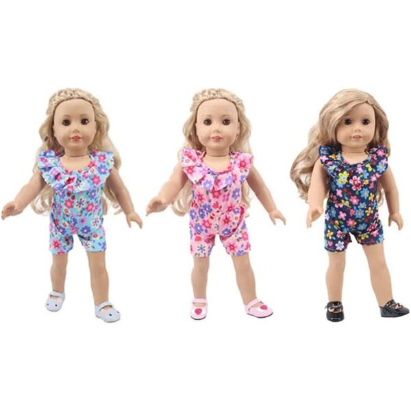 Blumenkleid für 18-Zoll-amerikanische Puppen, bequem und langlebig | Odulu