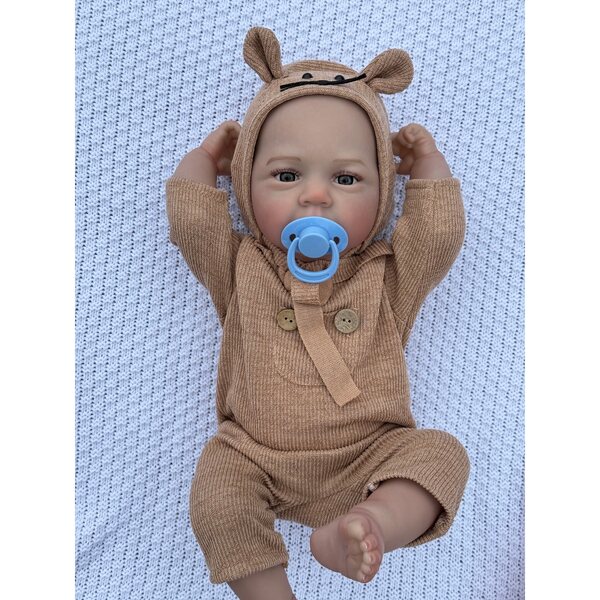 Bambola Reborn Neonato Maschio Realistica per Bambini da 3 Anni in Cartone