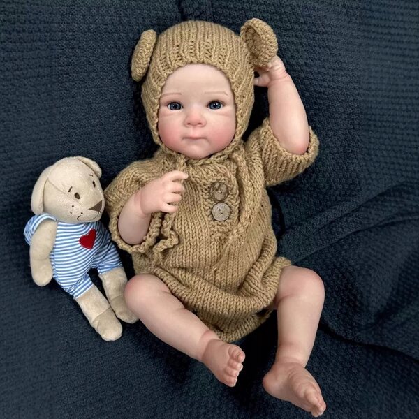 Bambola Reborn Neonato Maschio Realistica per Bambini da 3 Anni in Cartone