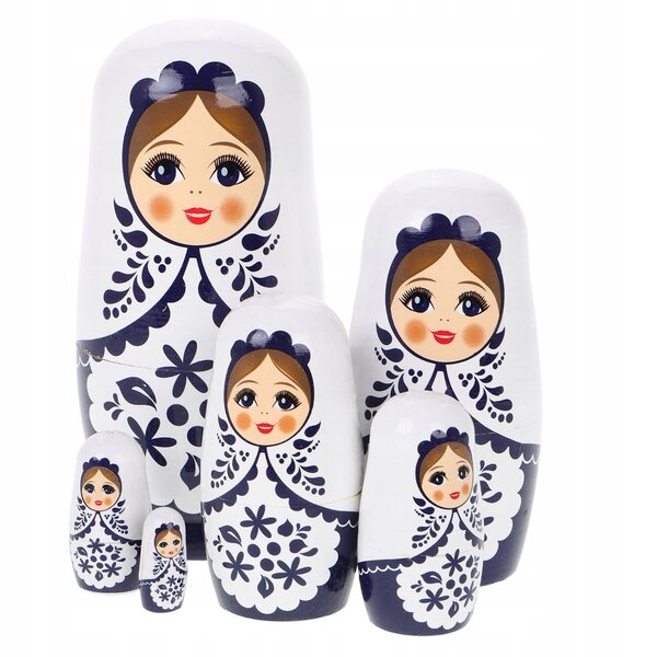 Bambole russe che nidificano, giocattoli in legno, multicolore, 14,5 cm