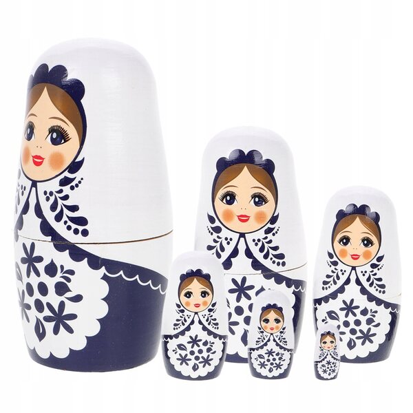 Bambole russe che nidificano, giocattoli in legno, multicolore, 14,5 cm