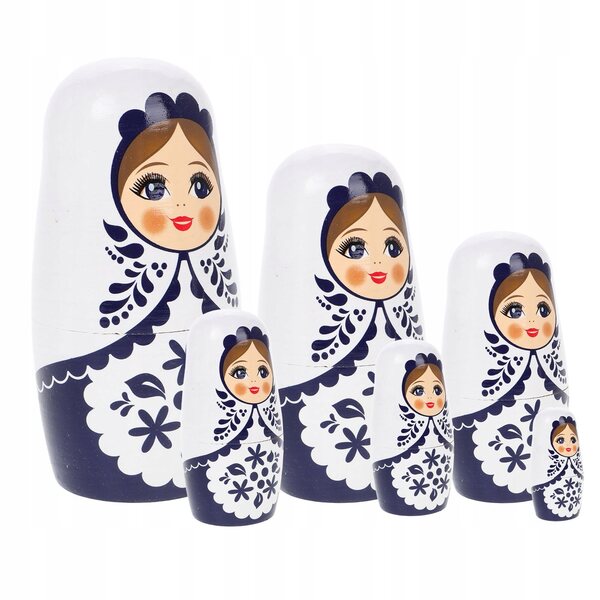 Bambole russe che nidificano, giocattoli in legno, multicolore, 14,5 cm