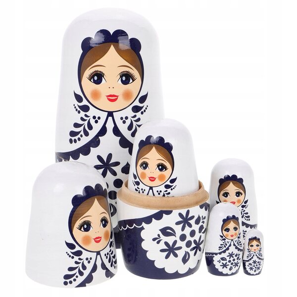 Bambole russe che nidificano, giocattoli in legno, multicolore, 14,5 cm