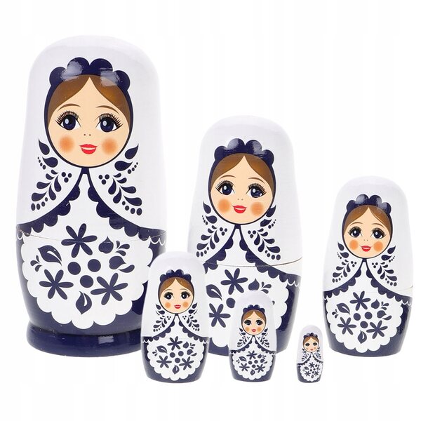 Bambole russe che nidificano, giocattoli in legno, multicolore, 14,5 cm