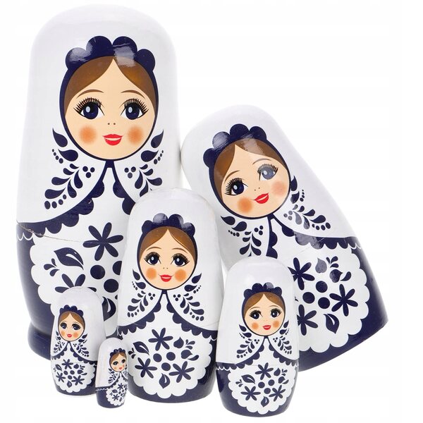 Bambole russe che nidificano, giocattoli in legno, multicolore, 14,5 cm