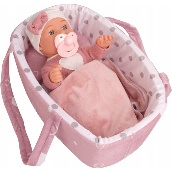 Bambola neonato con occhi di vetro e accessori, altezza 30 cm, marca Artyk