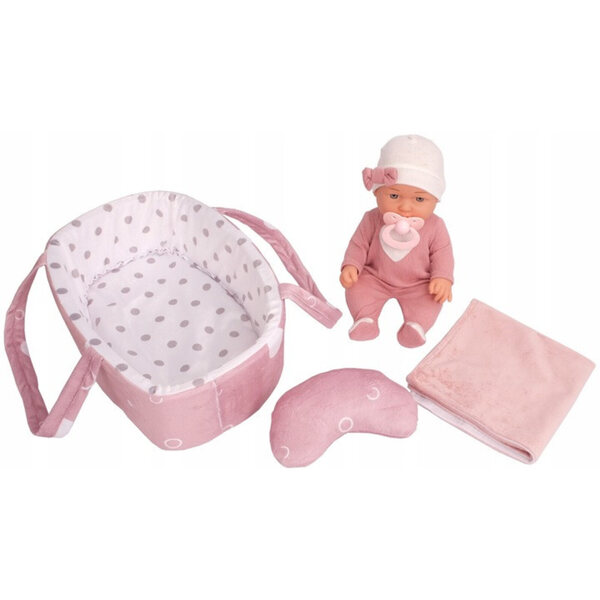 Bambola neonato con occhi di vetro e accessori, altezza 30 cm, marca Artyk