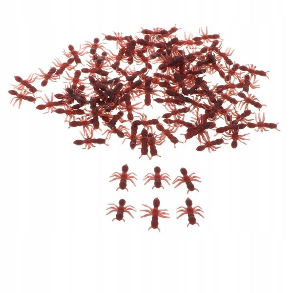 Set 100 Formiche Finte in Plastica Realistiche Marroni per Decorazioni e Giochi