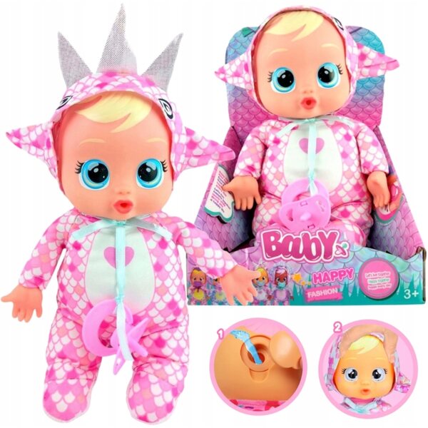 Bambolina 30cm Piangente con Suoni, Morbida e Realistica per Bambini 3+