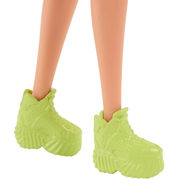 Barbie Fashionistas mit buntem Strampler und originaler Mattel-Vinyltasche