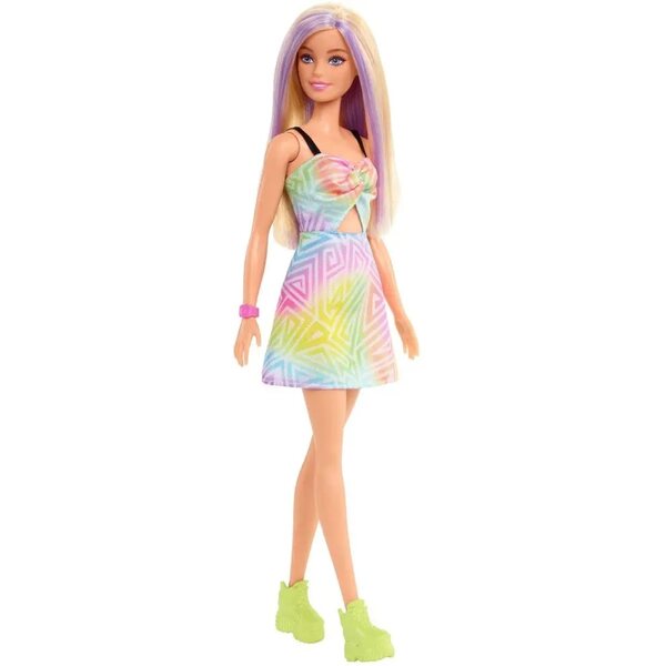 Barbie Fashionistas mit buntem Strampler und originaler Mattel-Vinyltasche