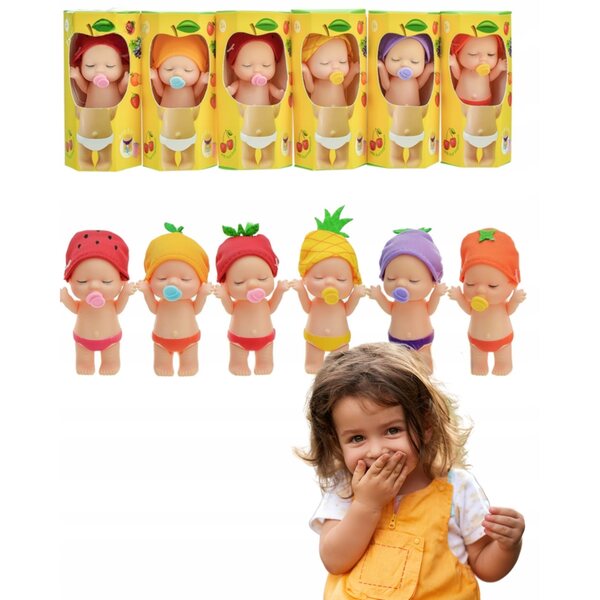 Bambolina Mini Fruit Baby con Cappelletto Fruttato per Bambini
