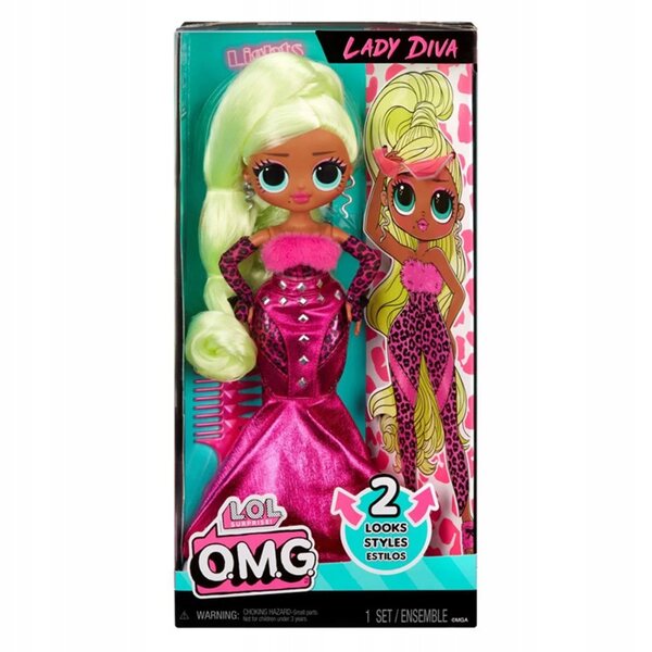 LOL Surprise OMG Lady Diva bambola moda con 2 outfit e accessori fashion