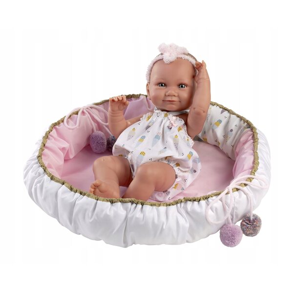Bambola Neonato in Vinile 40 cm Llorens Nica con Abiti in Cotone Organico