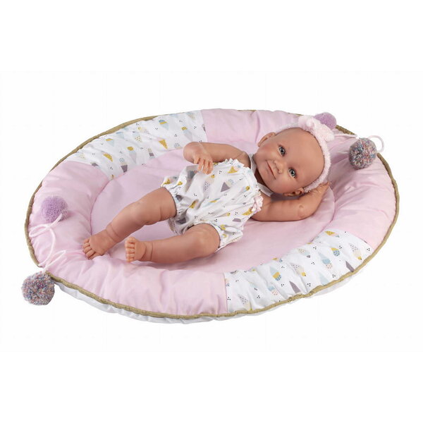 Bambola Neonato in Vinile 40 cm Llorens Nica con Abiti in Cotone Organico
