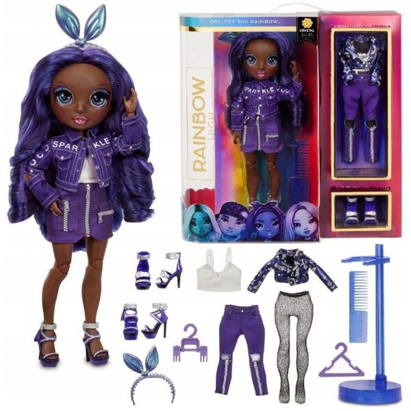 Laletta Rainbow High Krystal Bailey Violet Serie 2 mit Modeaccessoires