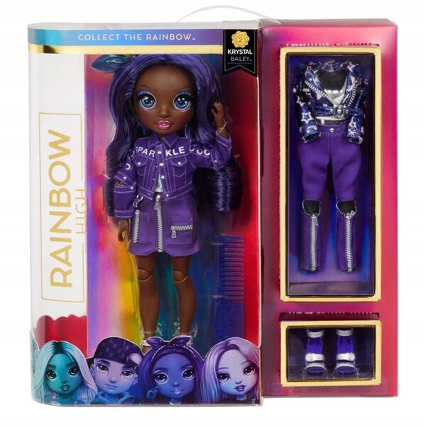 Laletta Rainbow High Krystal Bailey Violet Serie 2 mit Modeaccessoires