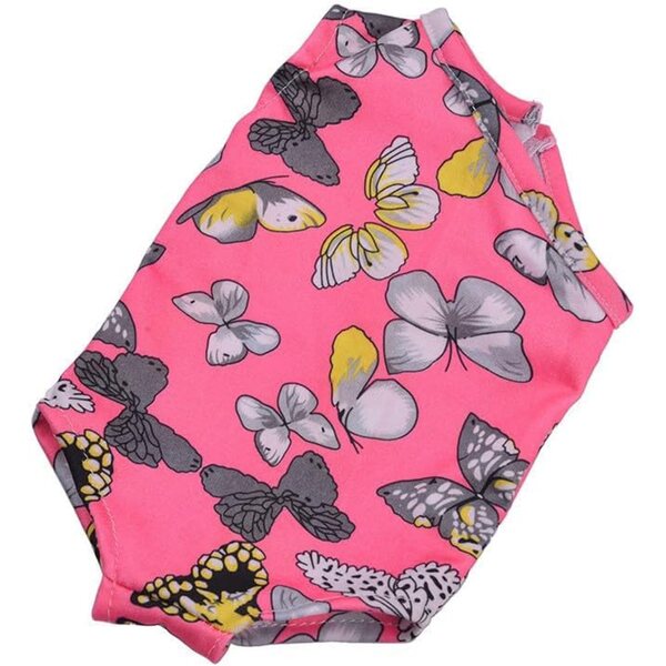 Costume da bagno rosa per bambole americane 18 pollici, stampa farfalle, vestito 43-46 cm