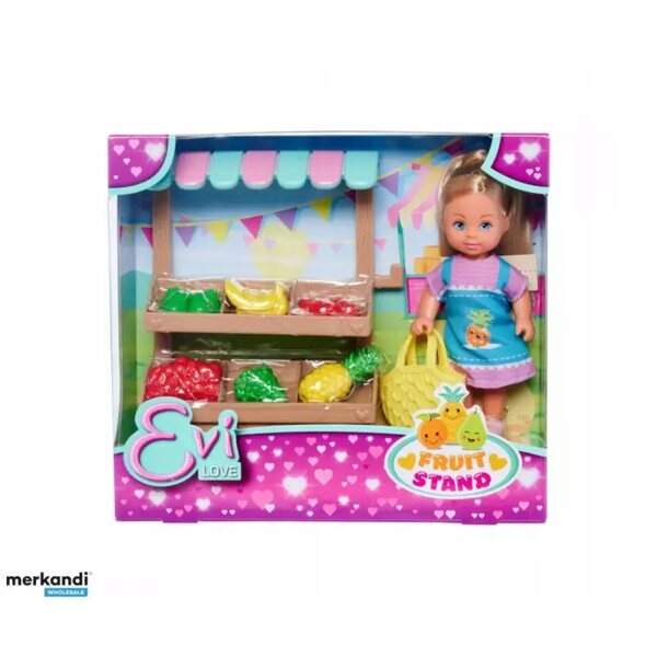 Bambola Evi 12 cm con Mercato Alimentare e Accessori - Simba
