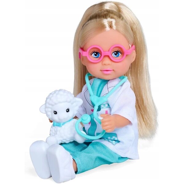 Bambola Evi veterinaria con accessori medici per gioco educativo bambini