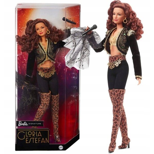 Barbie Signature Gloria Estefan mit Mikrofon und Ständer, 29 cm groß